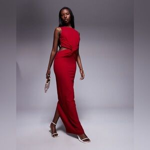 Elegant Red Sleeveless Dress